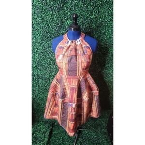 Ankara Print Halter Skater Dress. New!Never Worn!